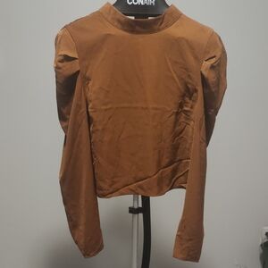 Revamped Tan Long Sleeve Blouse